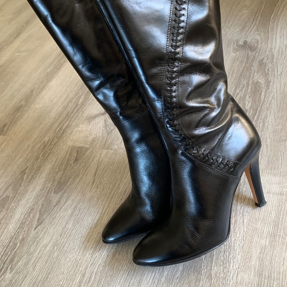 L. K. Bennett Shoes - L. K. Bennett Black Leather Knee Boots